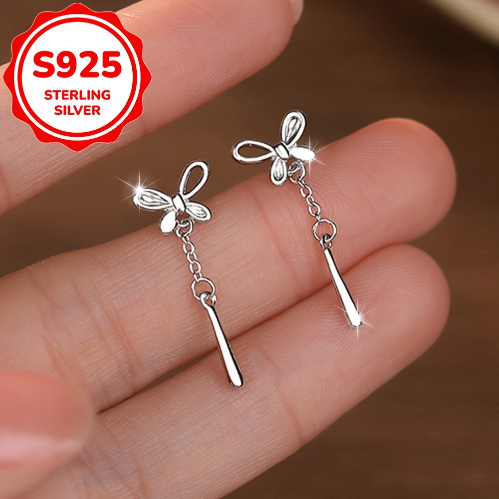 Women's Hollow-Out Butterfly Stud Earrings, S925 Sterling Silver